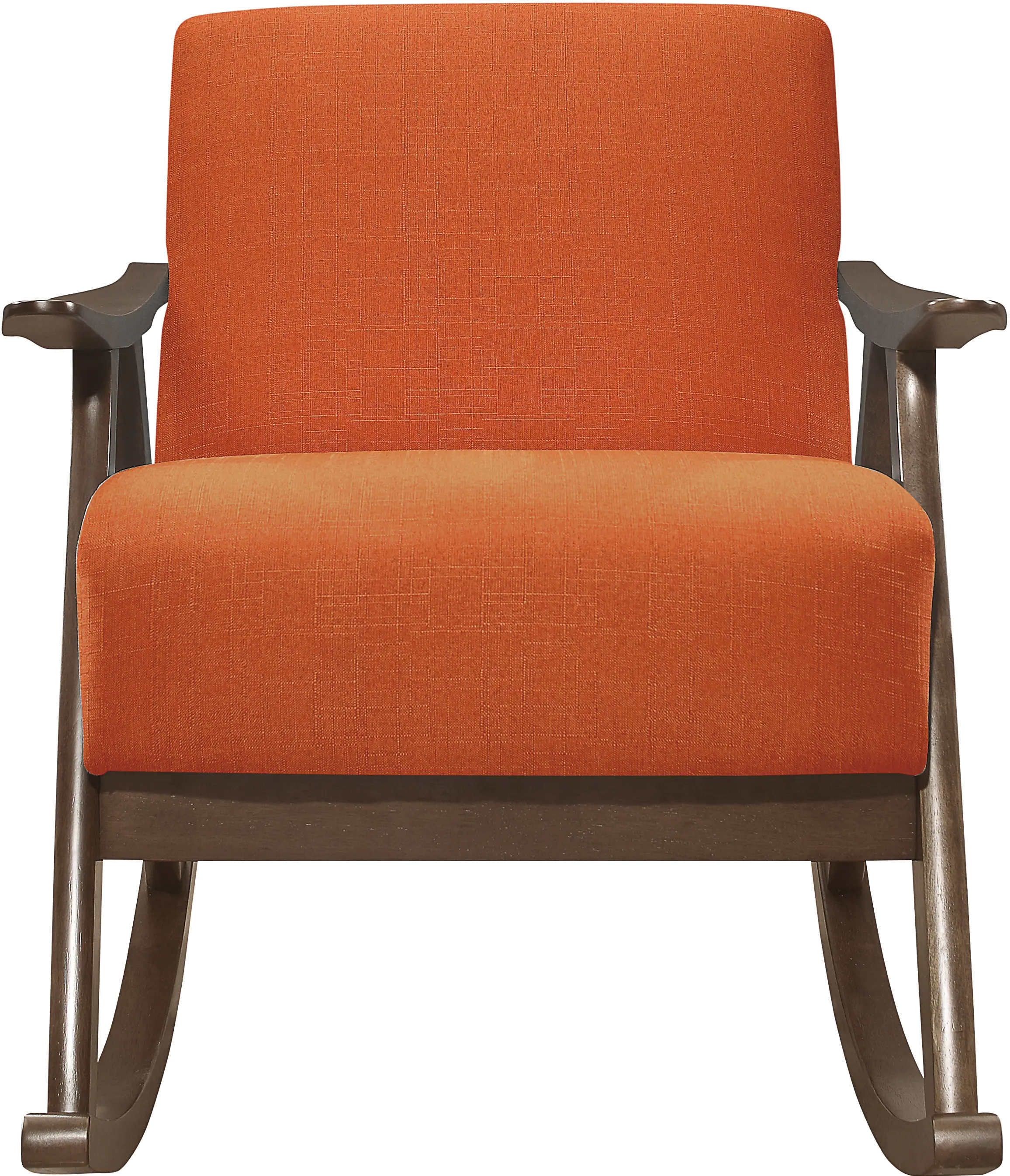 Waithe Orange Exposed Wood Rocking Chair