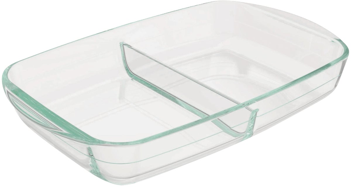 Pyrex Divided Glass Baking Dish 1.7 Qt.