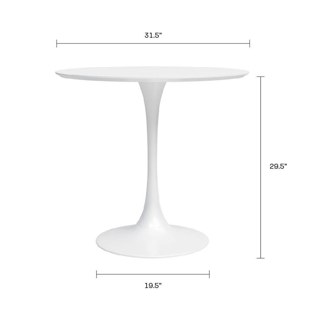 Jamesdar Kurv White Cafe Table JTAB200-WHWH