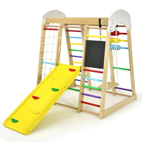 Costway 13920864 Indoor Playground Climbing Gym Wo...