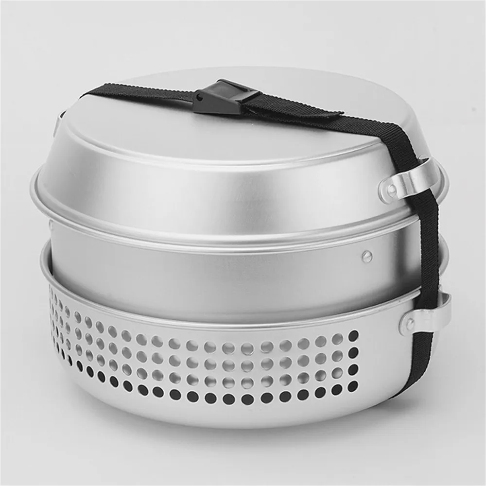 Outdoor Camping Storm Backpacking Alcohol Stove Picnic Portable Aluminum oy Folding Cooking Pot Set