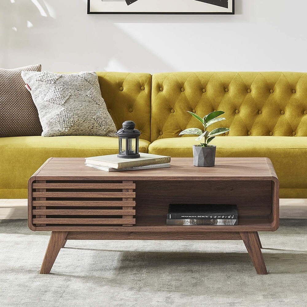 Mopio Ensley Mid Century Modern Coffee Table with dual side storage  Centerpiece for your living room