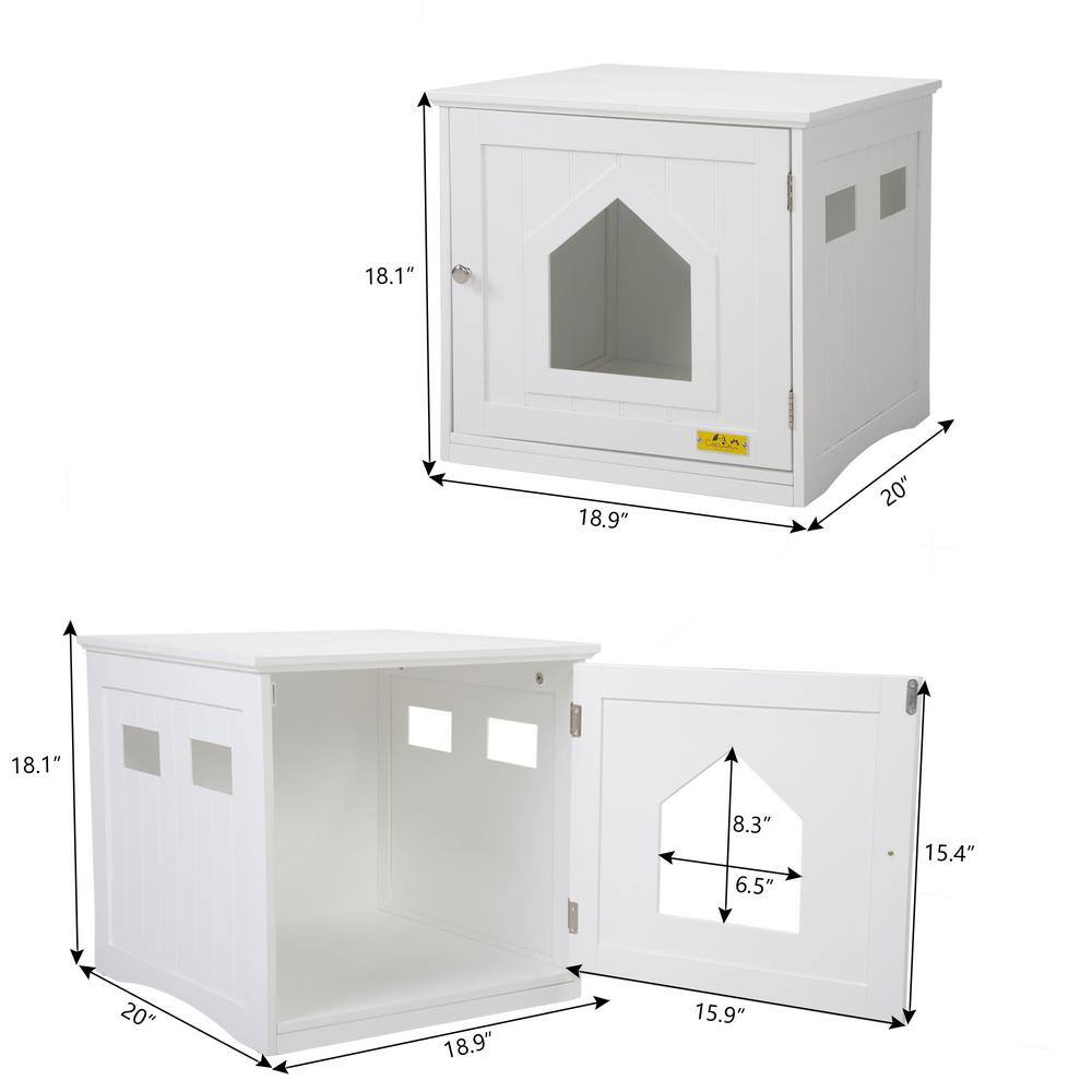 COZIWOW Wooden Cat Litter Box Enclosure With 4 Vents CW12F0309