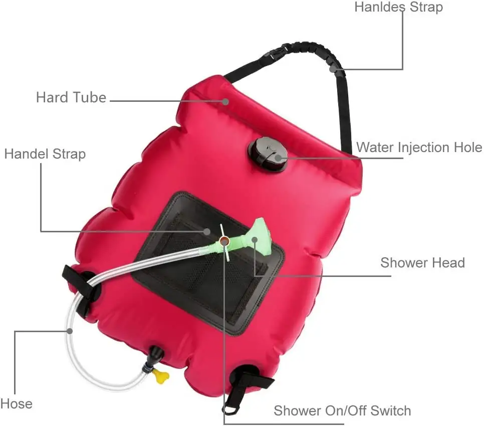 Portable multi functional hanging camping hiking travel water bathing bag