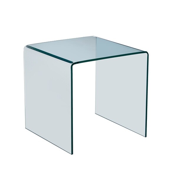 Small Clear Glass Side and End Table， Tempered Glass End Table Small Coffee Table