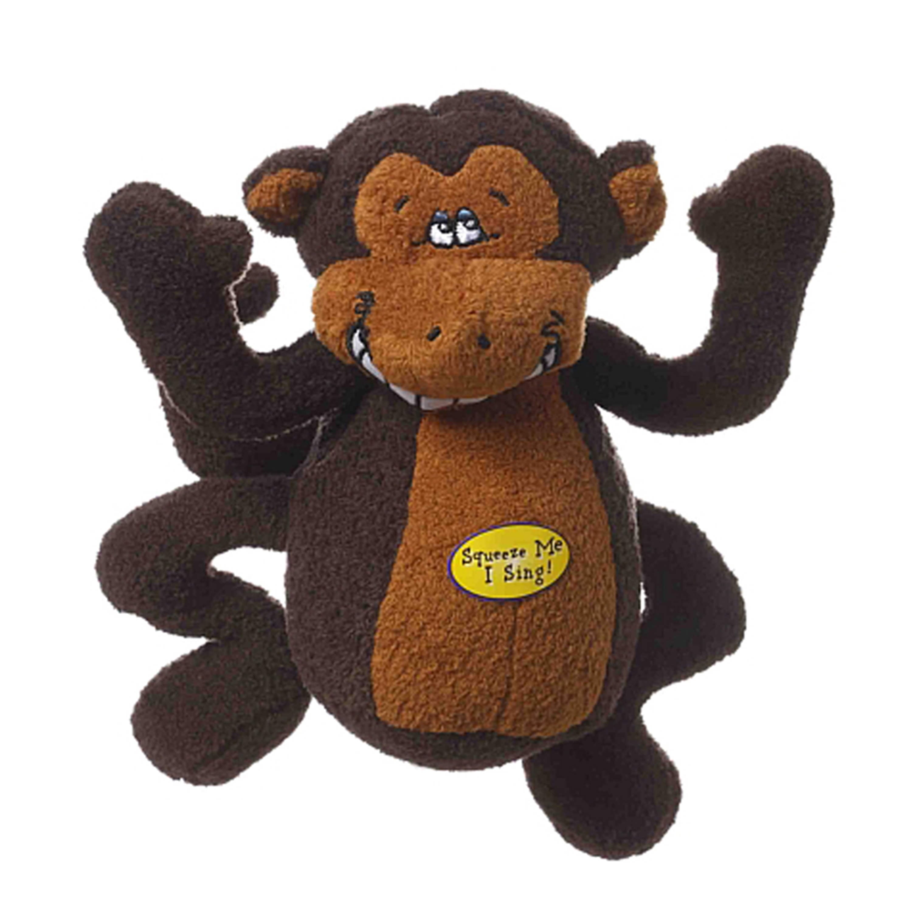 Multipet Deedle Dude Musical Interactive Plush Monkey Dog Toy