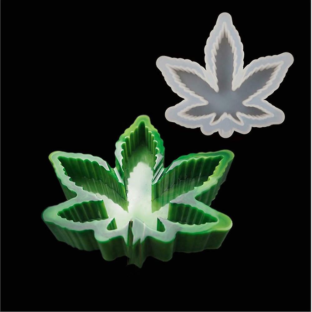 Weed Silicone Resin Mold Cigar Ashtray Maple Leaf Debowler Ashtray Casting Mould