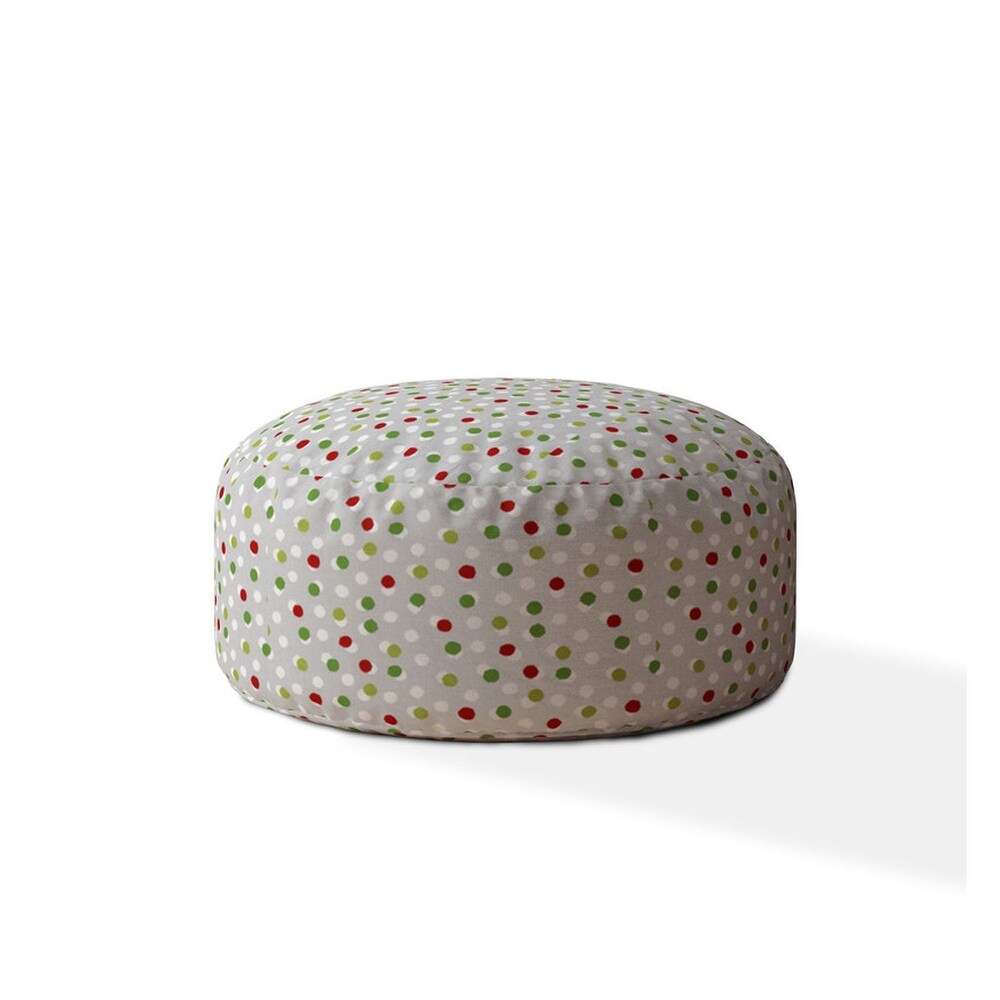 Lounge Patio Concise Polka Dot Removable Pouf Bean Bag Ottoman Floor Cushion Footstool Cotton Fabric Pouf with Small Beads