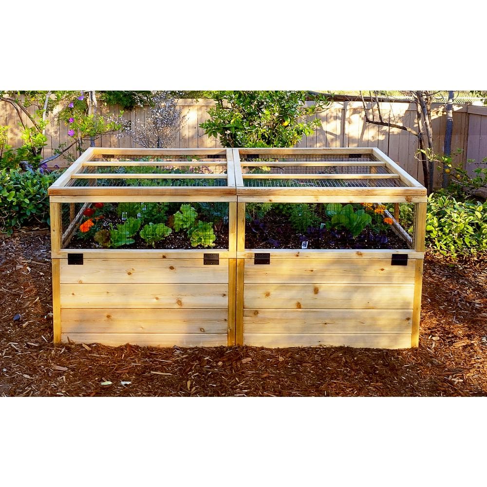 Outdoor Living Today 6 ft. x 3 ft. Garden in a Box with Trellis Lid RB63TO