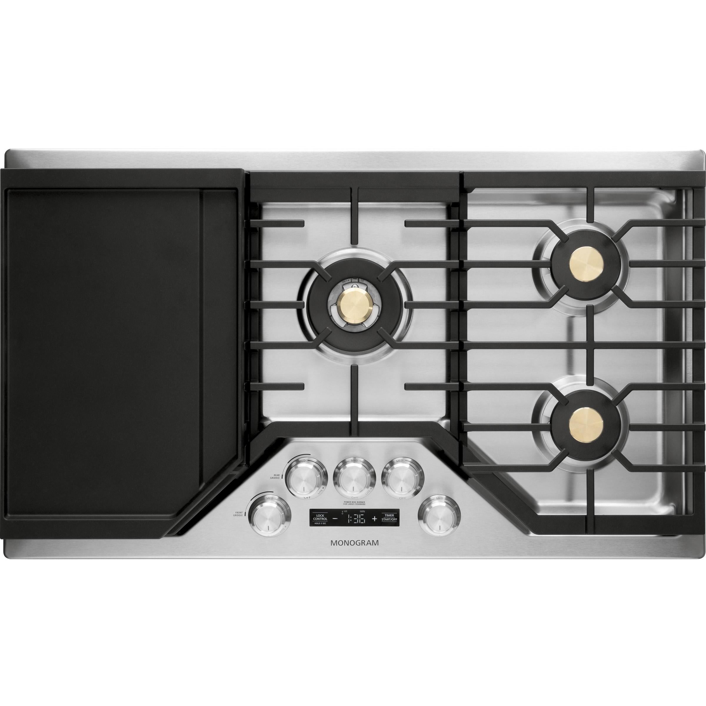 Monogram 36-inch Built-In Gas Cooktop ZGU36ESLSS