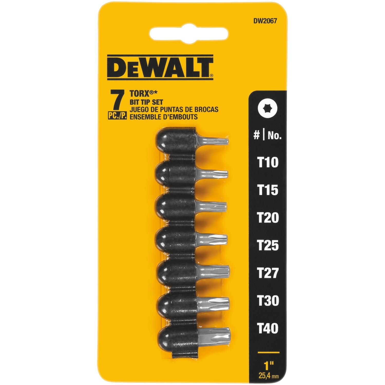 DW Star 1 in. L Insert Bit Set Heat-Treated Steel 7 pc