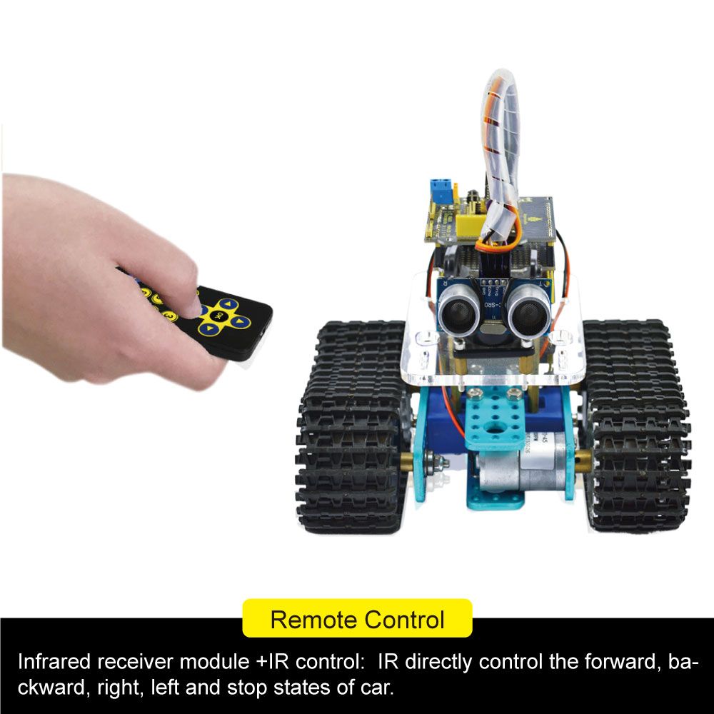 Mini Tank Smart Robot Car - Micro Controller Based On MCU - Ultrasonic Obstacle Avoidance and Bluetooth Remote Control Programmable Robot Toy for Kids - Easy to Use | Above 3 Years Toys