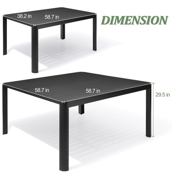 VredHom Outdoor Patio Aluminum Expandable Dining Table