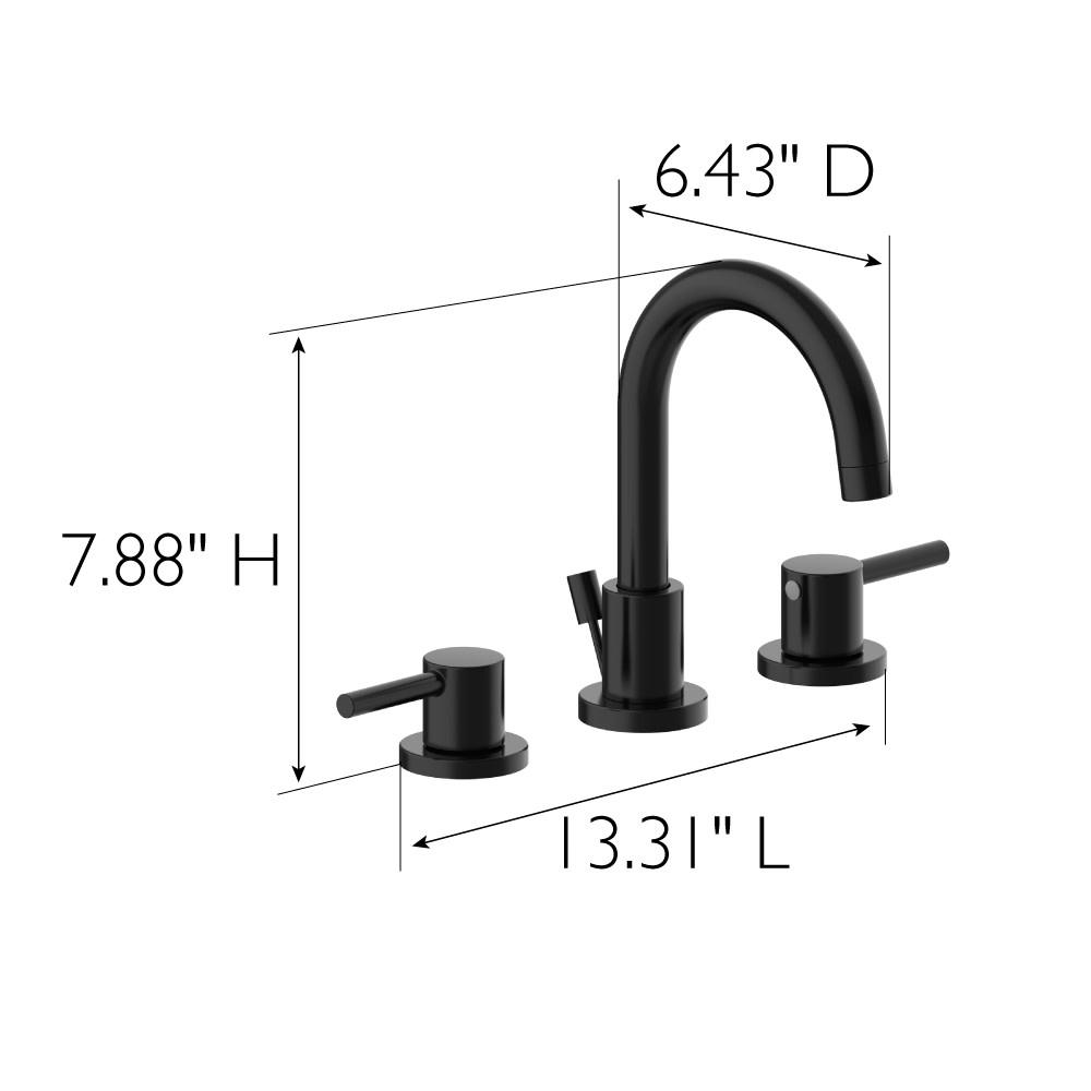 Design House Eastport II Widespread Bathroom Faucet in Matte Black