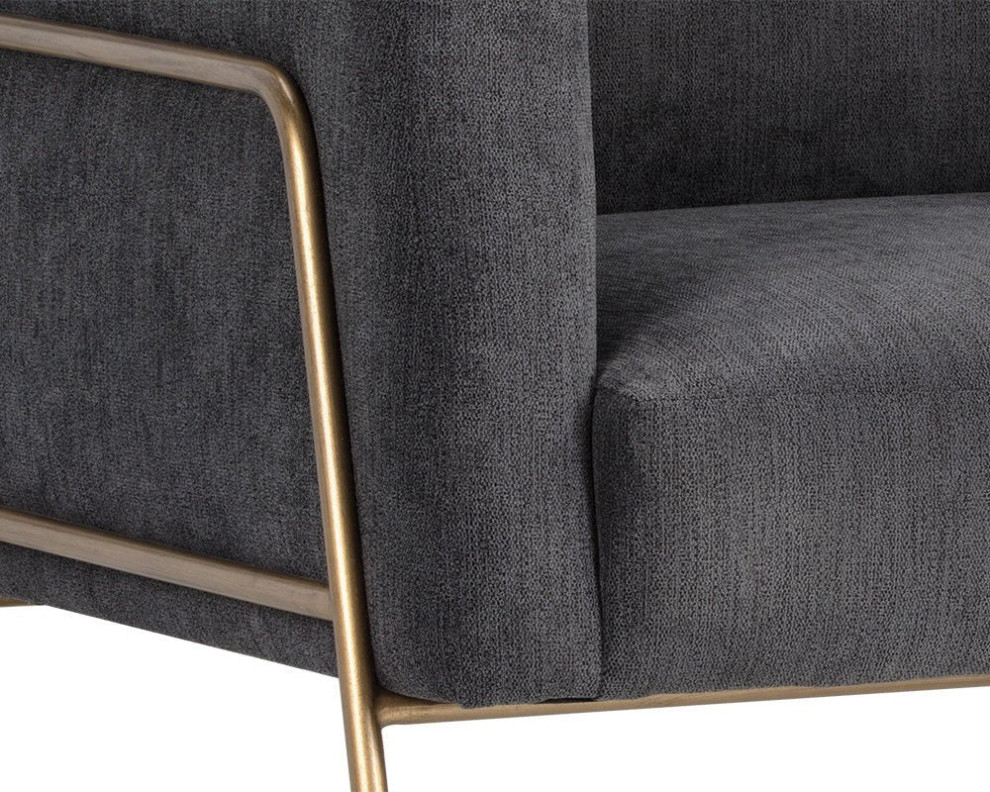 Usher Lounge Chair   Polo Club Kohl Grey   Midcentury   Armchairs And Accent Chairs   by Rustic Home Furniture Deco  Houzz