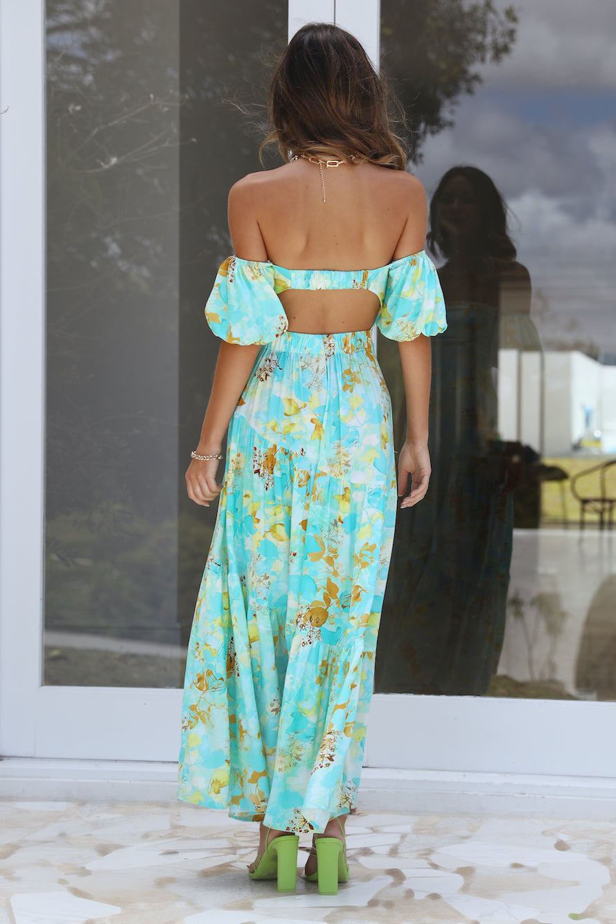 Szn For Prints Maxi Dress Green