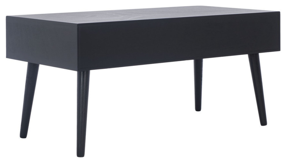 Zarrah Mid Century 2 Drawer Coffee Table  Black   Midcentury   Coffee Tables   by Rustic Home Furniture Deco  Houzz