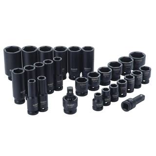 DW 12 in. Drive SAE Impact Socket Set (28-Piece) DWMT19244