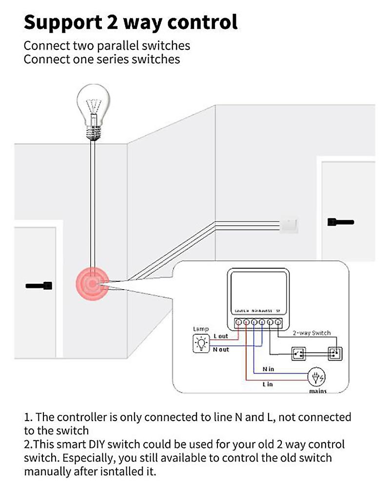 2gang Wifi Mini Smart Switch Apple Homekit Cozylife Diy 2-way Control Smart Home Automation