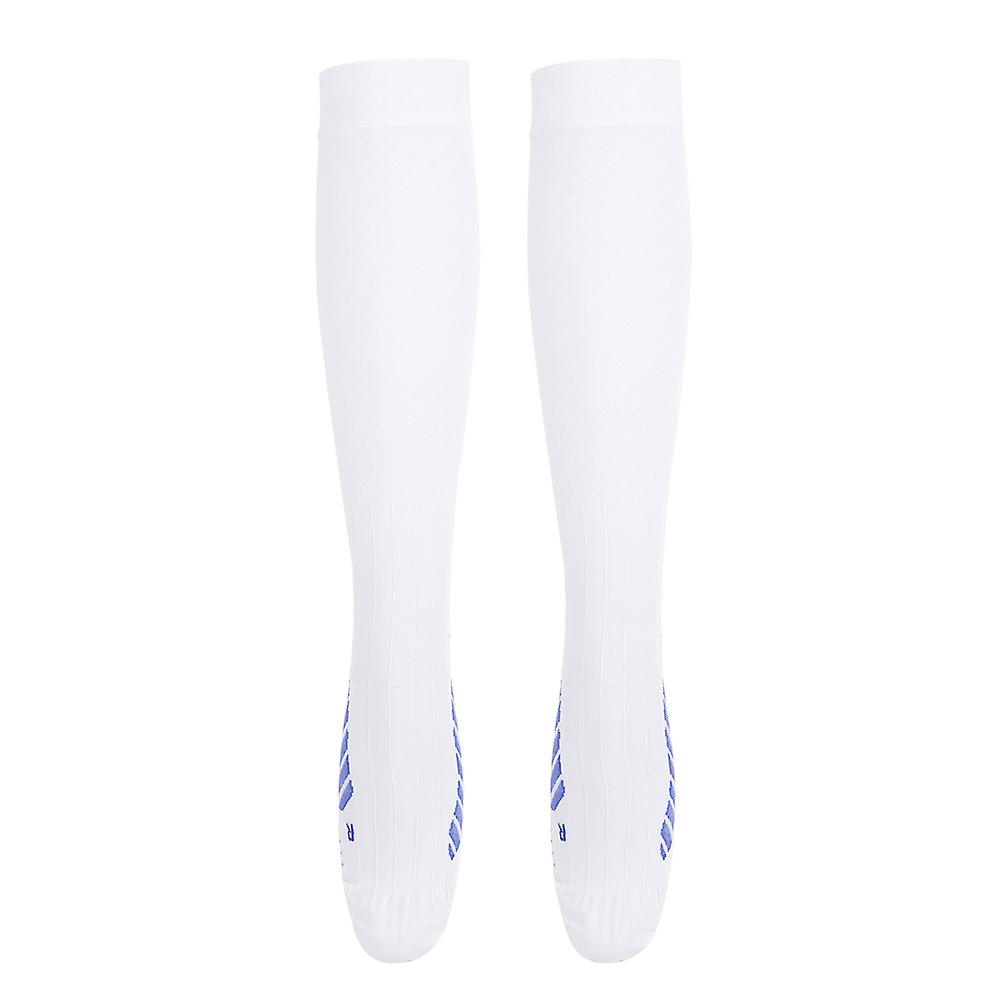 1 Pair Of Men Women Sports Running Compression Socks Pain Relief Legs Support For Outdoor Cycling(white Knee High M)