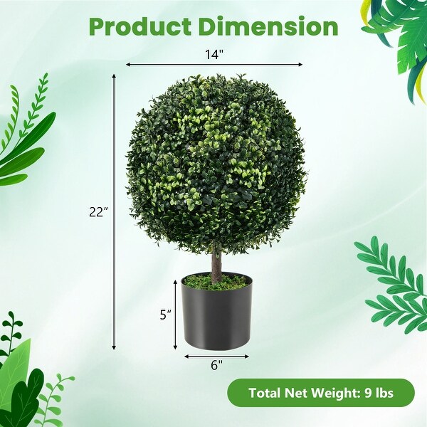 Artificial Ball Tree set of 2 with Natural Look and Water Resistance