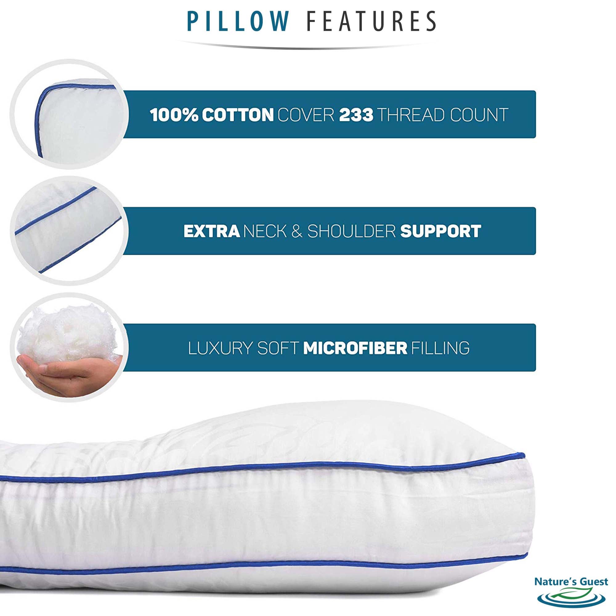 Nature's Guest Adjustable Cervical Pillow, Standard Size, Medium Support