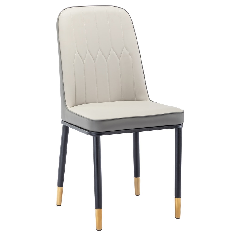 Pu Dining Chair with Iron Metal Gold Plated Legs for Dining Room