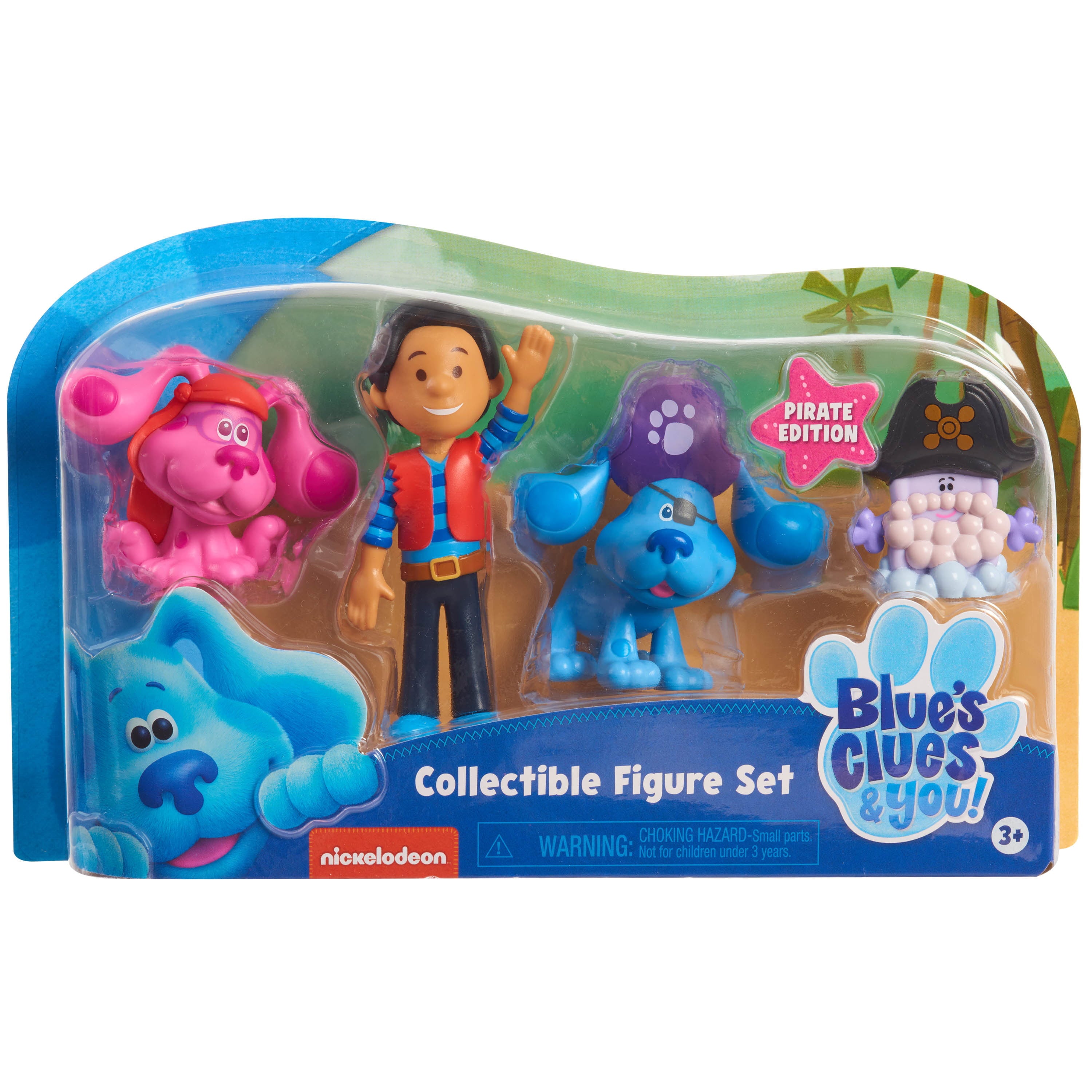 Blue's Clues and You! Collectible 4-Piece Pirate Figure Set， Josh， Blue， Magenta， Slippery Soap，  Kids Toys for Ages 3 Up， Gifts and Presents