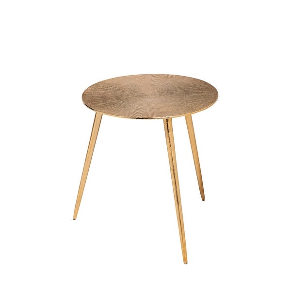 Reva II Gold Cast Aluminum Round Accent Table