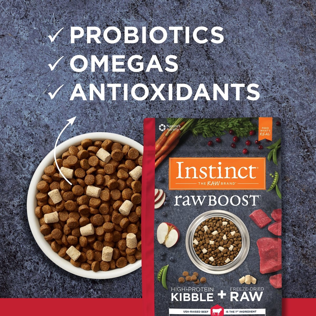 Instinct Raw Boost Grain-Free Recipe with Real Beef and Freeze-Dried Raw Pieces Dry Dog Food