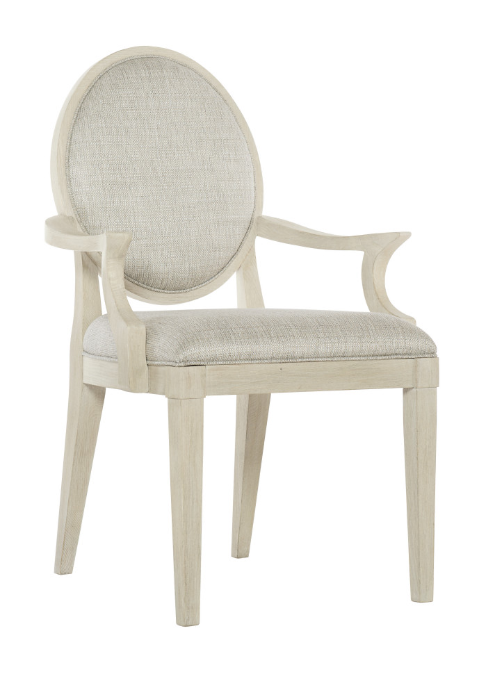 Bernhardt East Hampton Oval Back Arm Chair  Cerused Linen   Transitional   Dining Chairs   by HedgeApple  Houzz