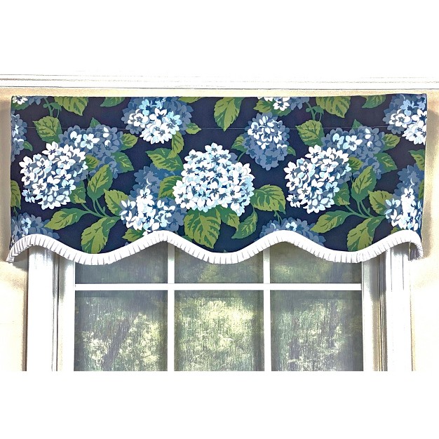 Hydrangea Ruffled Provance Valance 3in Rod Pocket 50in X 17in By Rlf Home