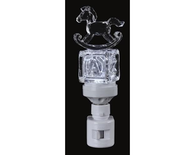 Icy Crystal Led Lighted Baby Block Rocking Horse Night Light