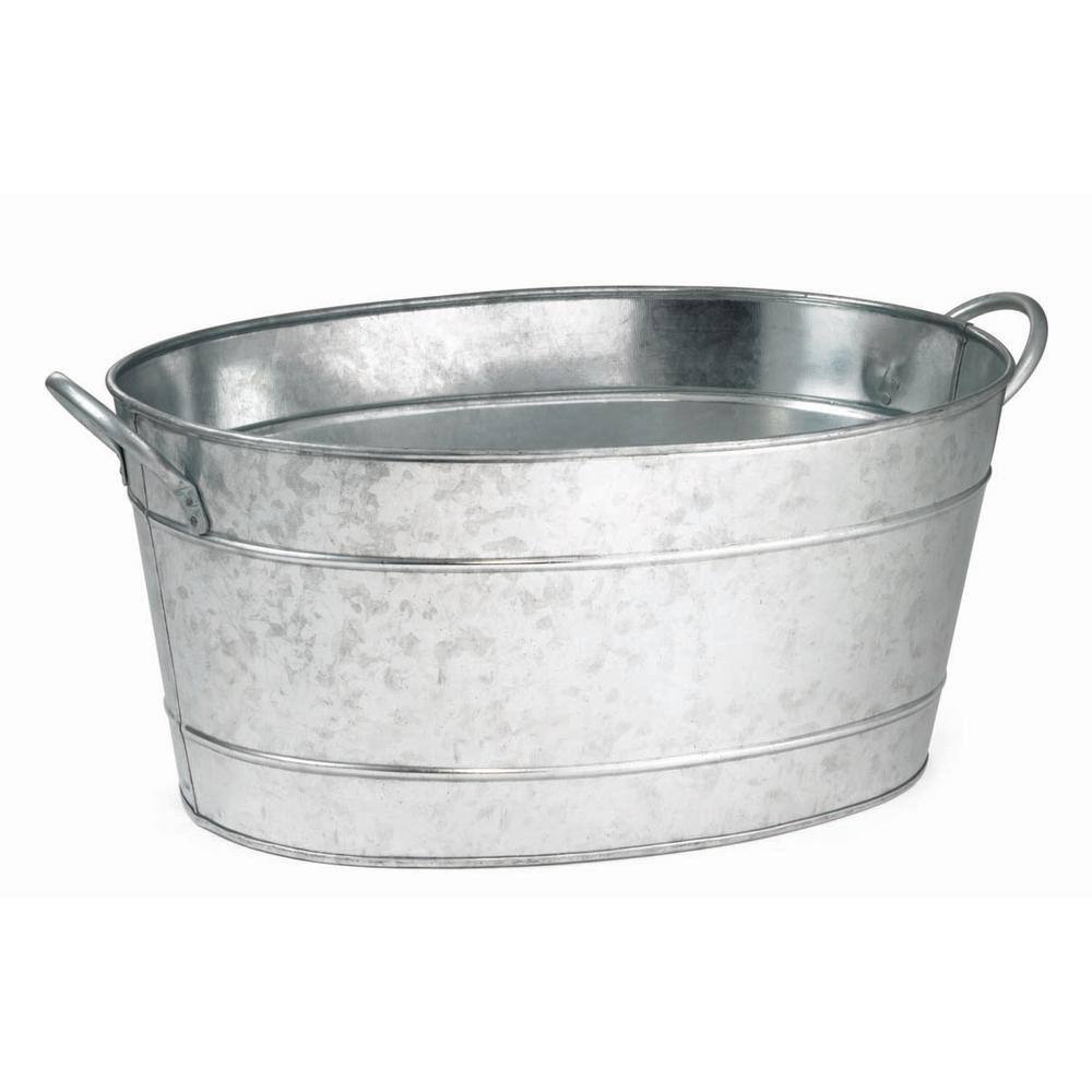 TableCraft 5.5 Gal. Galvanized Steel Beverage Tub with Handles (6-Pack) HBT1914