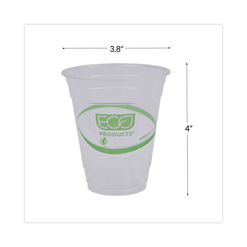 Eco-Products GreenStripe Renewable and Compostable Cold Cups， 12 oz， Clear， 50/Pack， 20 Packs/Carton (EPCC12GS)