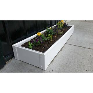 Handy Bed 12 in. x 48 in. x 6 in White Vinyl Raised Garden Bed HB-14TGW