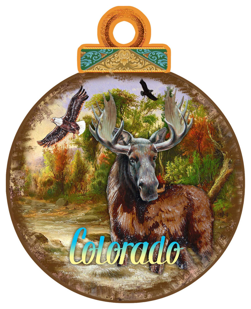 Woodsy Moose Ornament Ball   Traditional   Christmas Ornaments   by G. DeBrekht  Houzz