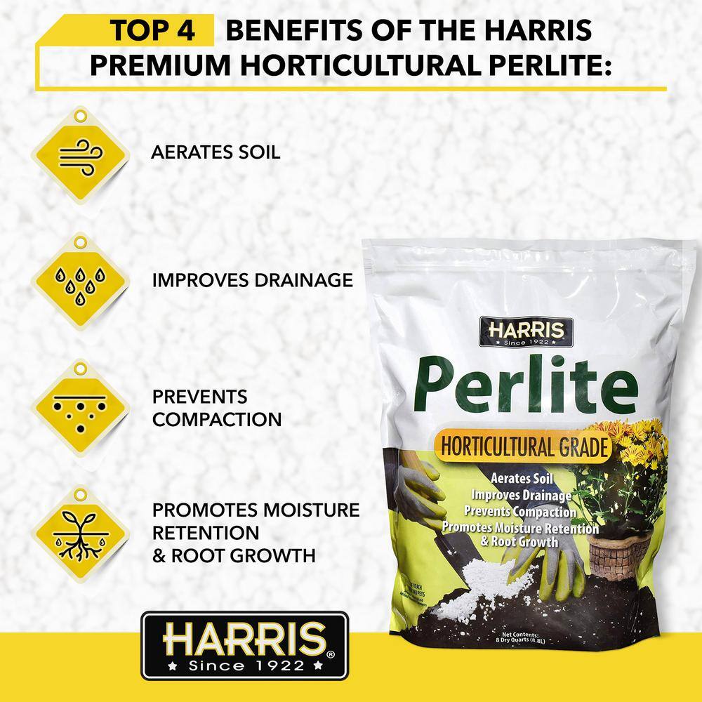 Harris 108 Gal. Expanding Coco Coir Pith (48 Brick12-Pack)  8 Dry Qt. Premium Horticultural Perlite 12COCO4-PERL8