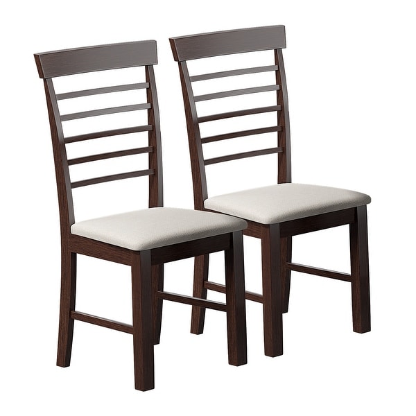 2pcs Retro Upholstered Seat Dining Chair with High Backrest