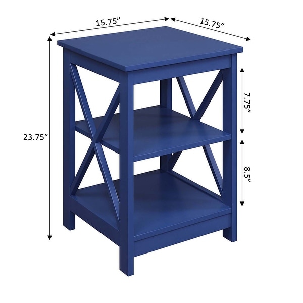 Copper Grove Cranesbill X-Base 3-Tier End Table with Shelves