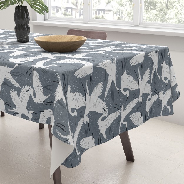 Heather Dutton Soaring Wings Steel Blue Grey Tablecloth Deny Designs