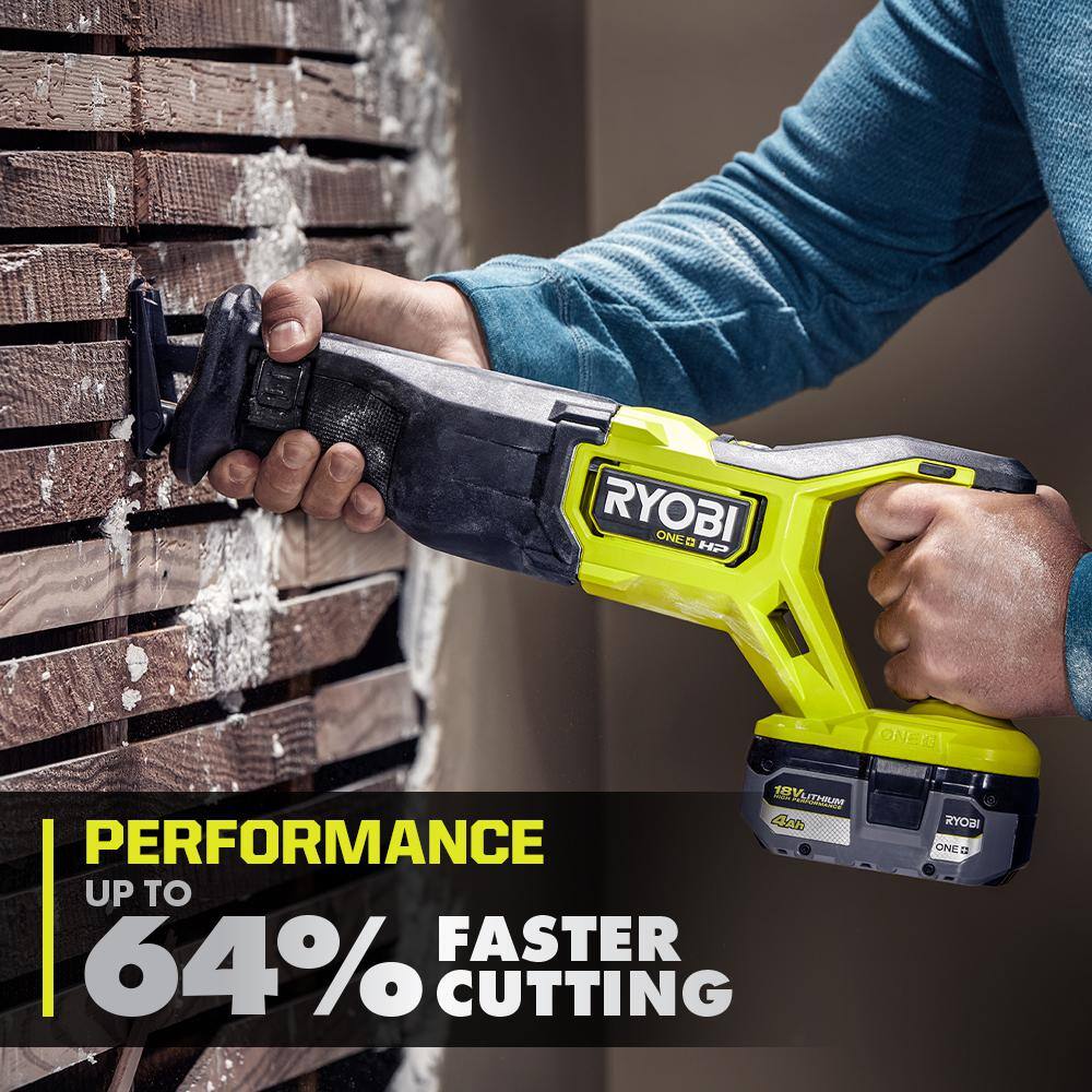 RYOBI ONE+ HP 18V Brushless Cordless Reciprocating Saw (Tool Only) PBLRS01B