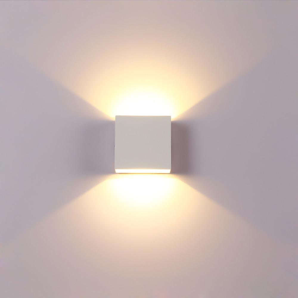 White Warm Light Led Wall Lamp Modern Hallway Wall Lights 6w 3000k Up Down Wall Mounted Lights Warm Wall Sconce For Living Room Bedroom Aisle Corridor