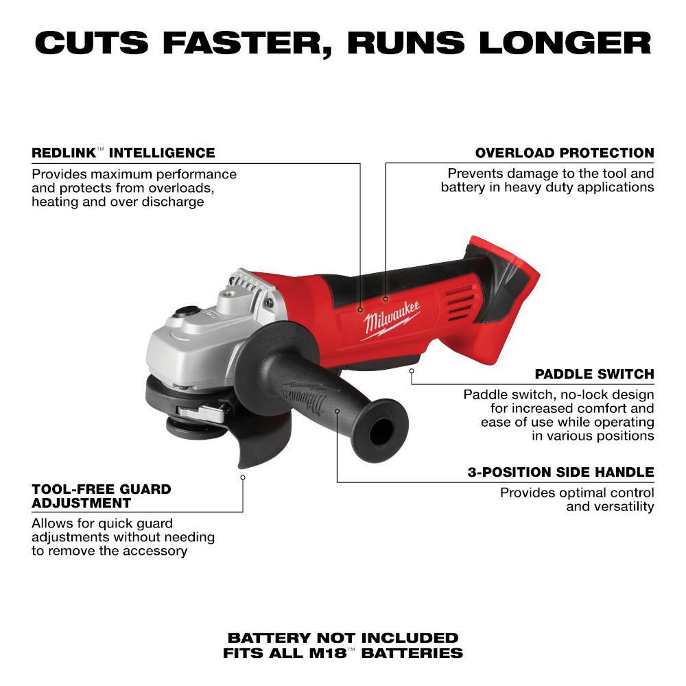 MW M18 FUEL 18-V Lithium-Ion Brushless Cordless 14 in. Hex Impact Driver Kit with 4-12 in. Cut-OffGrinder 2953-22-2680-20