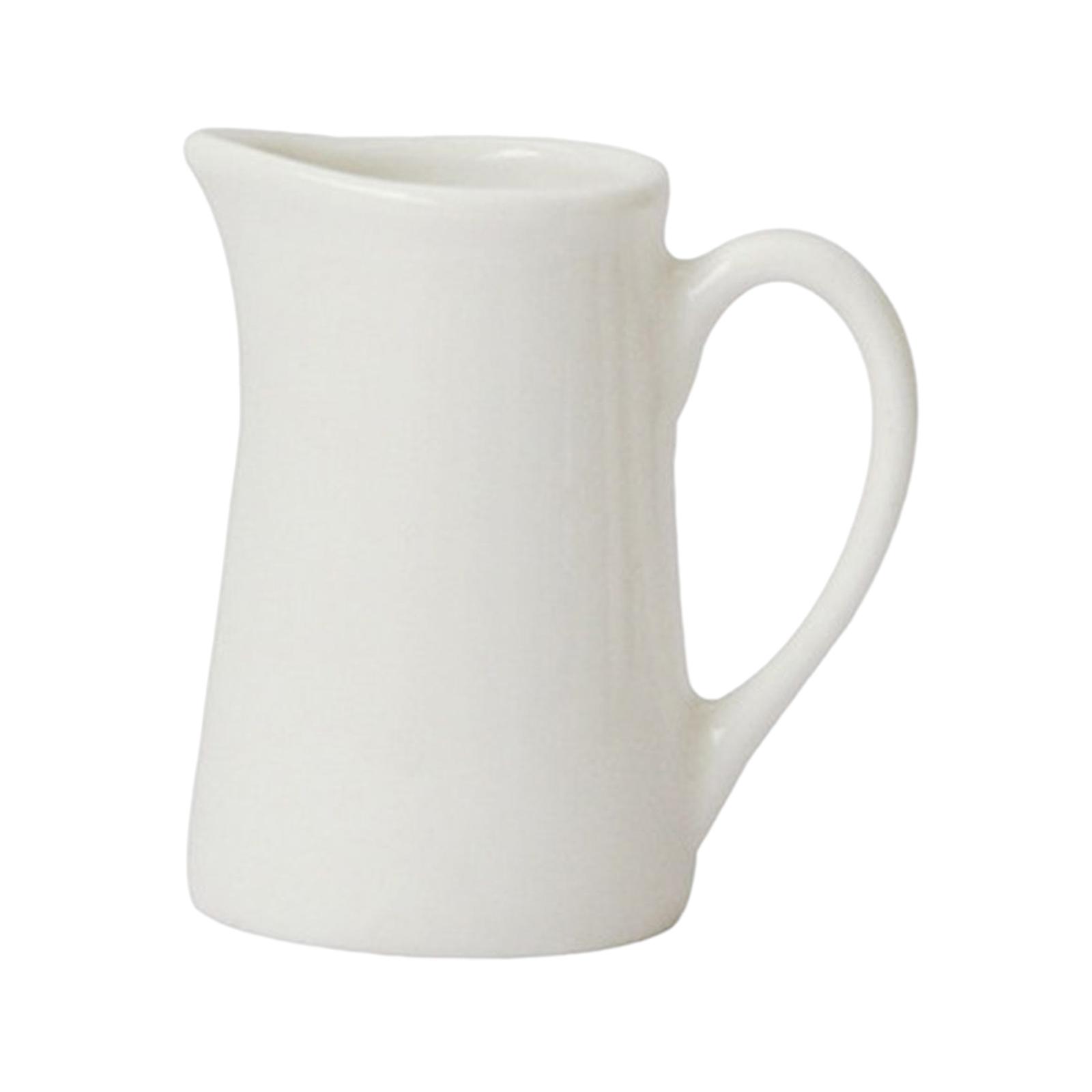 White Porcelain Classic Creamers Porcelain Creamer with Handle Accessory Ceramic Cream Jugs Mini Creamer Pitcher Sugar Sauces Salad Milk