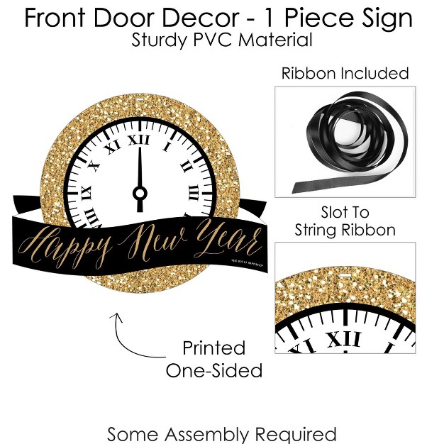 Big Dot Of Happiness New Year x27 s Eve Gold Hanging Porch New Years Eve Party Outdoor Decorations Front Door Decor 1 Piece Sign