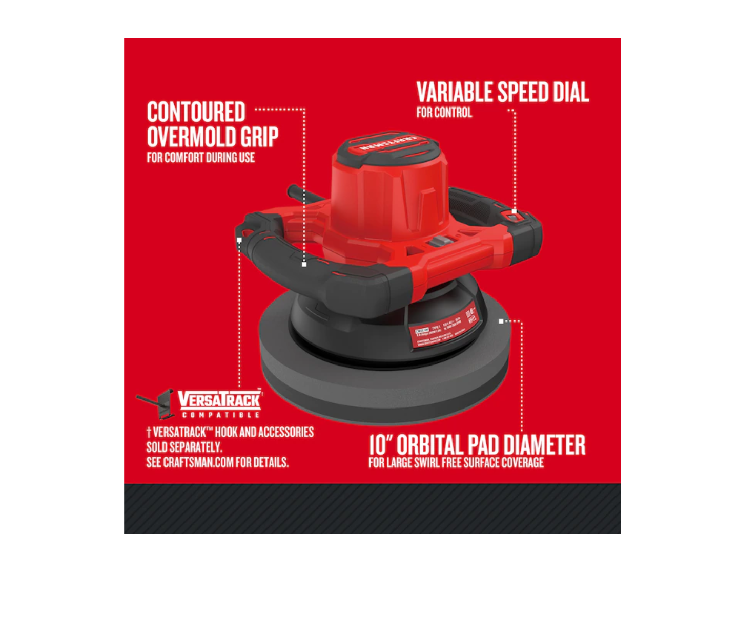 CRAFTSMAN CMEE100 10-in Variable Speed Corded Polisher