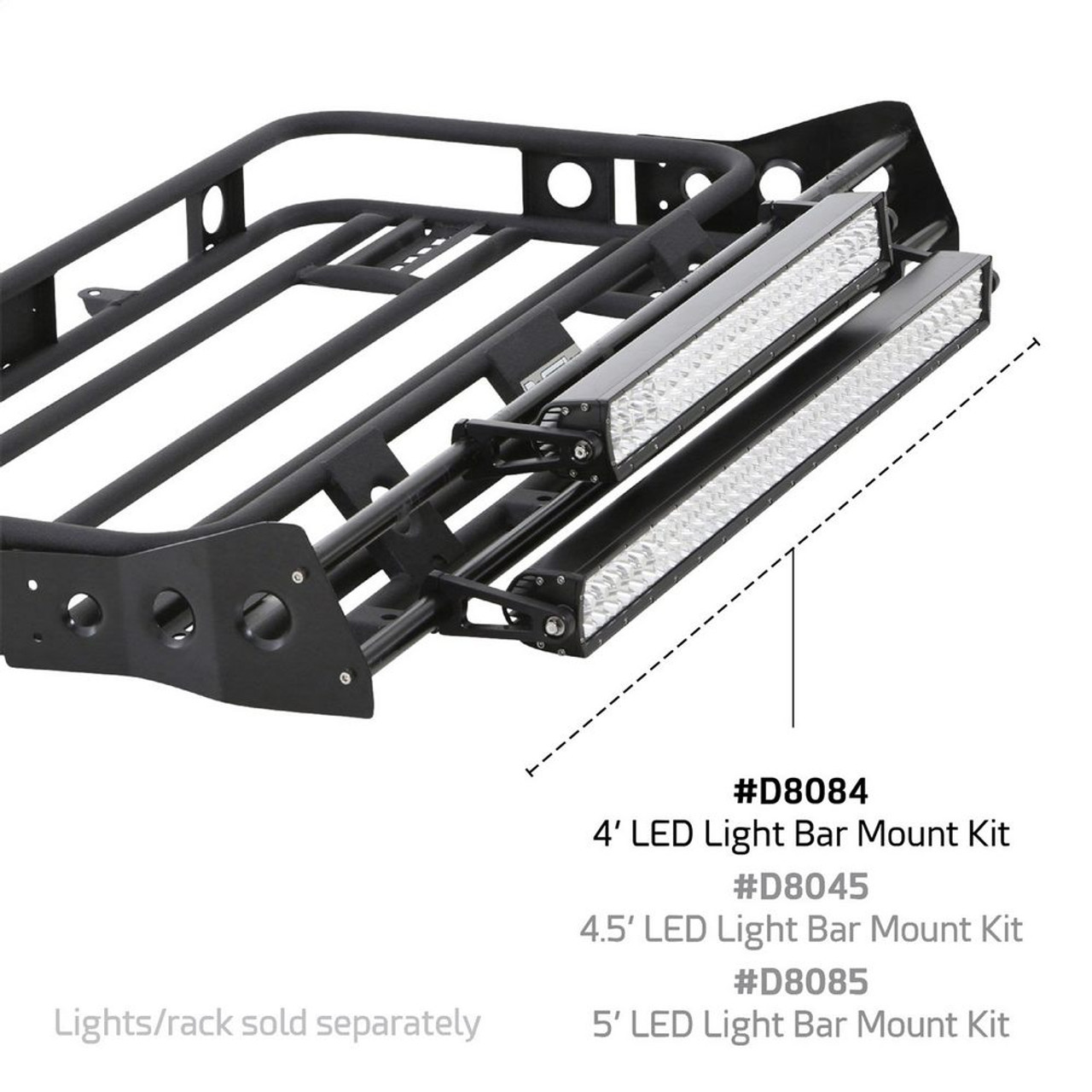 Smittybilt 4x27 Defender Rack Led Light Bar Mount Kit Headlight Bracket