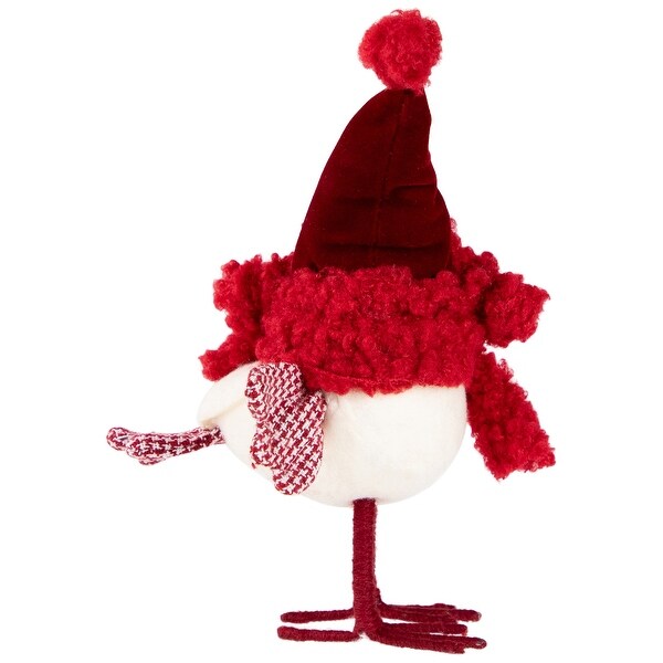 Bird with Scarf Winter Hat Christmas Standing Figure 8.5 Red White