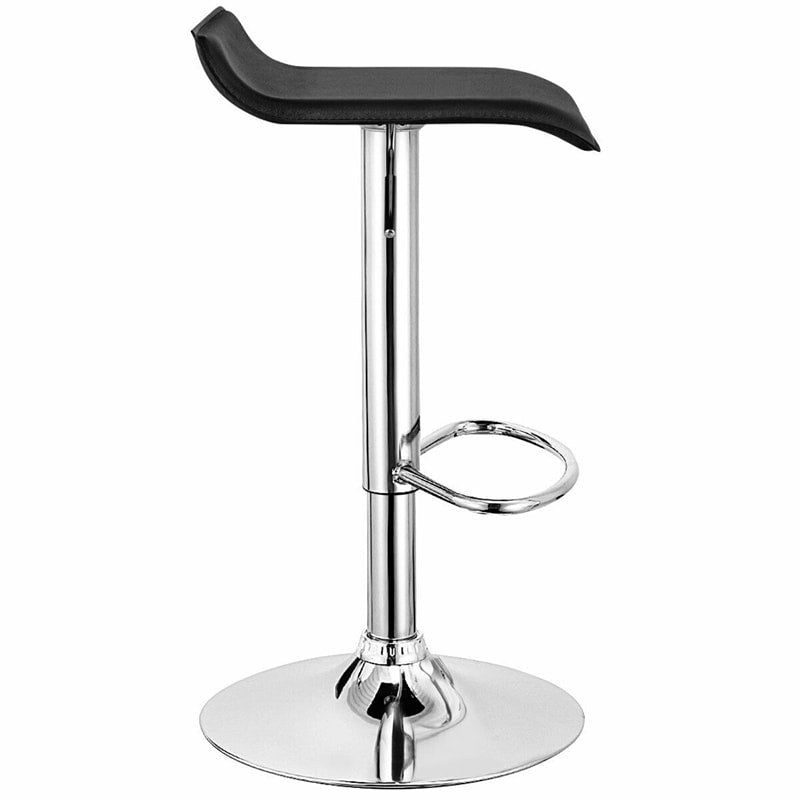 2-Pack Modern Swivel Bar Stools, Adjustable Height PU Leather Backless Counter Stools, Kitchen Dining Chairs